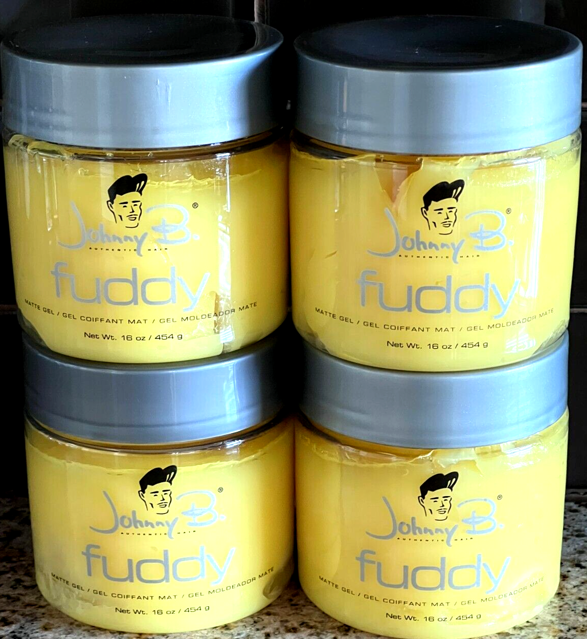 Johnny B Fuddy Matte Styling Hair Gel 16 oz. 4 Jars