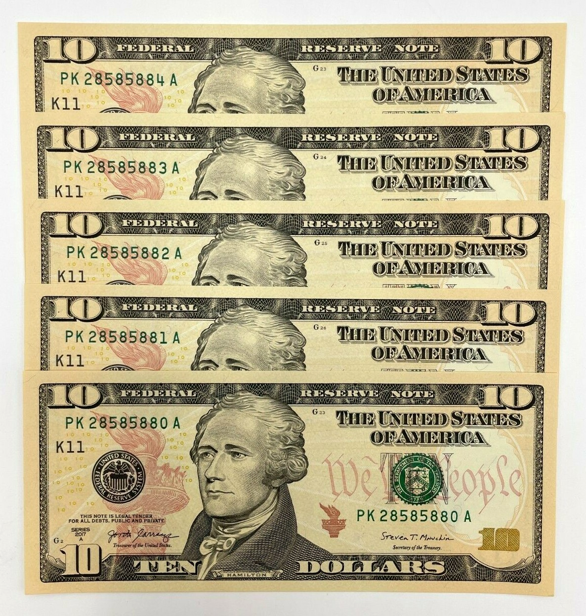 NEW Uncirculated TEN Dollar Bills Series 2017A $10