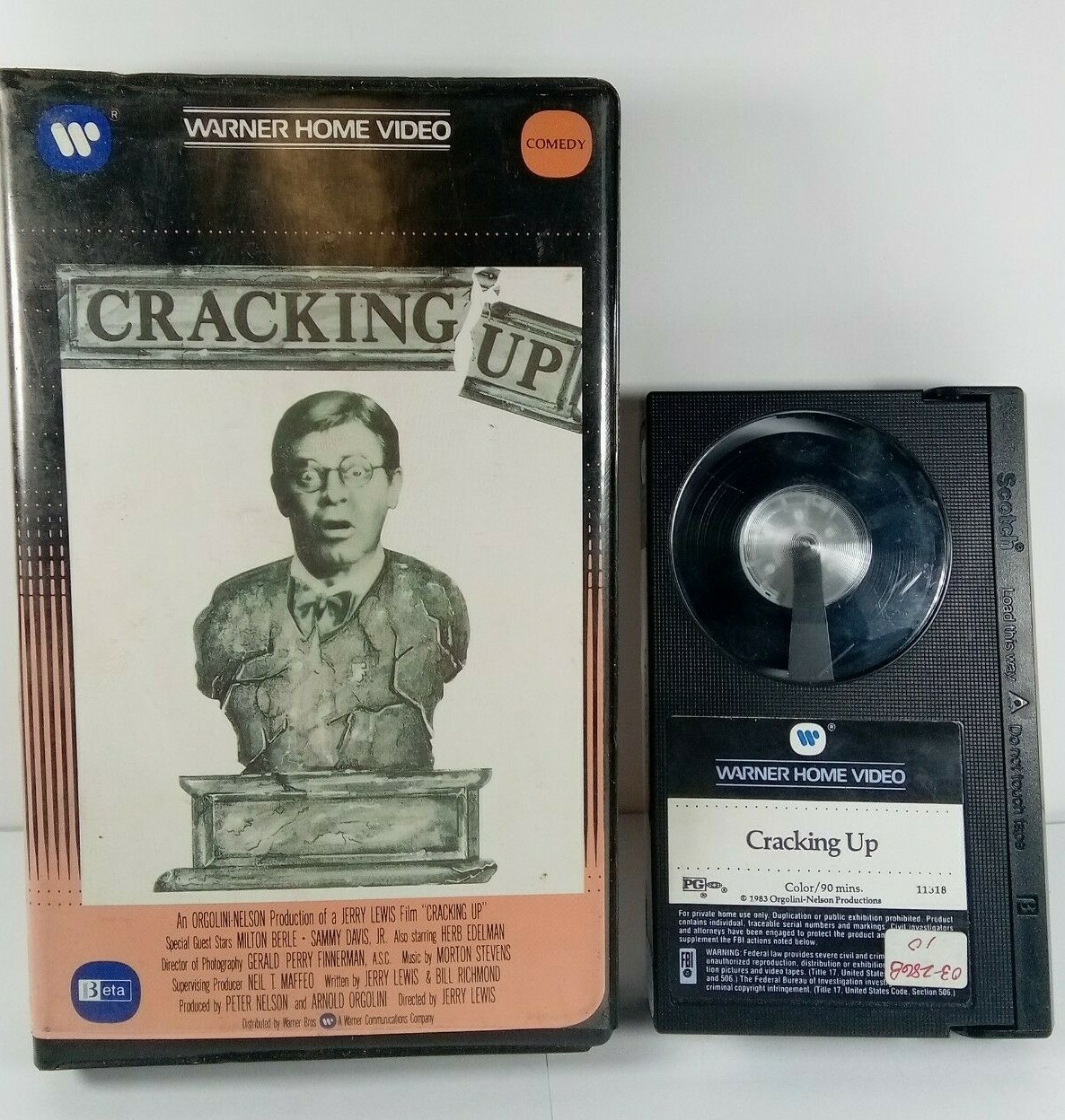 Cracking Up BETAMAX NOT VHS WARNER Video Clamshell Jerry
