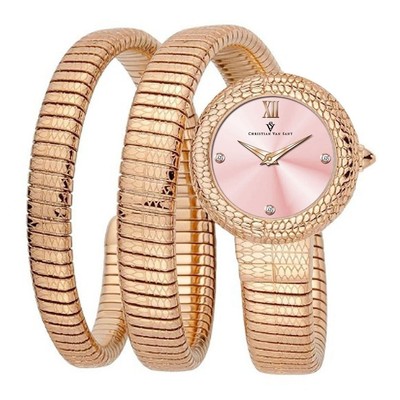 Pre-owned Christian Van Sant Womens Naga Pink Dial Watch - Cv0894