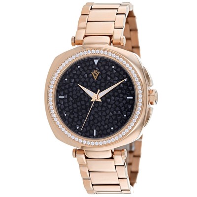 Pre-owned Christian Van Sant Mirabella Watch Cv0491 Black Dial Stainless Steel Bracelet