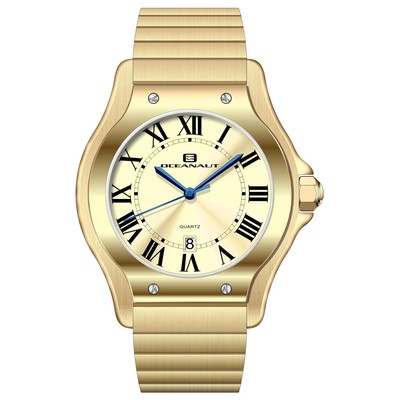 Pre-owned Oceanaut Mens Rayonner Gold Dial Watch - Oc1393