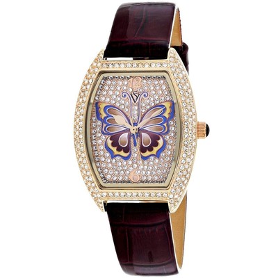 Pre-owned Christian Van Sant Womens Papillon Gold Dial Watch - Cv4874p