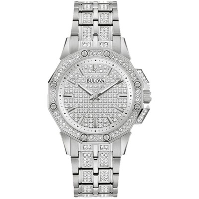 Pre-owned Bulova Womens Silver Dial Quartz Watch 96l305 Stainless Steel Bracelet Water