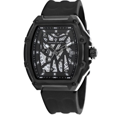 Pre-owned Christian Van Sant Mens Odyssey Black Dial Watch - Cv6196