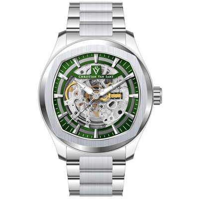 Pre-owned Christian Van Sant Romeo Watch Cv9507 Green Dial Automatic Stainless Steel