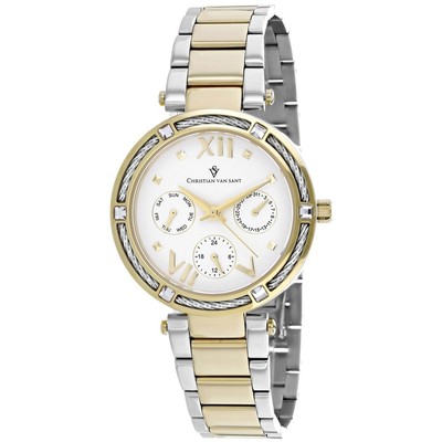 Pre-owned Christian Van Sant Womens Sienna White Dial Watch - Cv1823