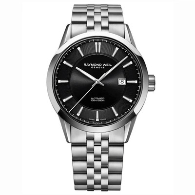 Pre-owned Raymond Weil Mens Freelancer Black Dial Watch - 2731-st-20001
