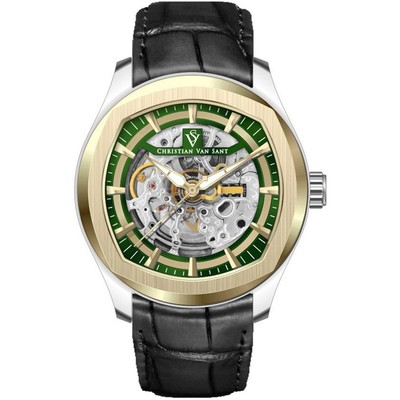 Pre-owned Christian Van Sant Mens Romeo Green Dial Watch - Cv9503