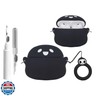 Cute Case for AirPods Pro 3 Case Cover 2025 with Cleaner kit,Airpods Pro 3 Cases Women Anti-Drop iPods Pro 3 Earbuds Charging Cases Girl Keychain for Airpods Pro 3rd Generation (Black Ghost)