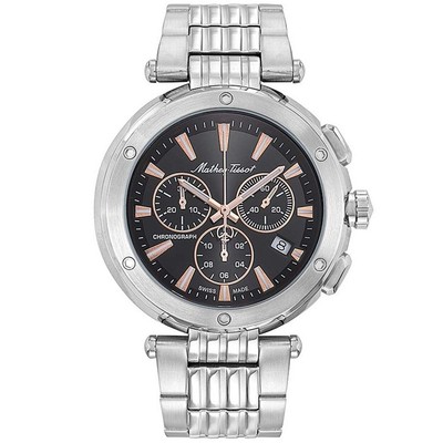 Pre-owned Mathey-tissot Mathey Tissot Mens Neptune Chrono Black Dial Watch - H912chrrn