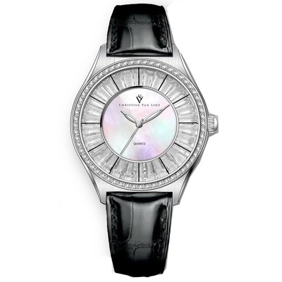 Pre-owned Christian Van Sant Womens Luna Mother Of Pearl Dial Watch - Cv3200