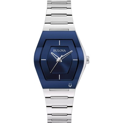 Pre-owned Bulova Womens Gemini Blue Dial Watch - 96l293