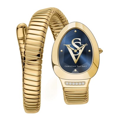 Pre-owned Christian Van Sant Womens Naga Blue Dial Watch - Cv0872