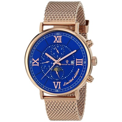 Pre-owned Christian Van Sant Mens Somptueuse Blue Dial Watch - Cv1155