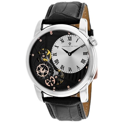 Pre-owned Christian Van Sant Mens Sprocket Auto-quartz Silver Dial Watch - Cv1551