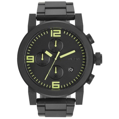 NIXON NIXON MENS THE RIDE SS BLACK DIAL WATCH - A347-1256
