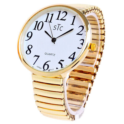Clearance Sale - Super Large Face Stretch Band Watch (Stc Gold)