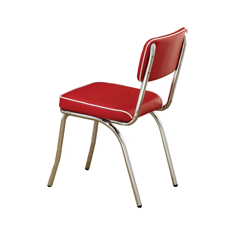 S Red And Chrome (set Of 2) - Vintage Style Dining Cha