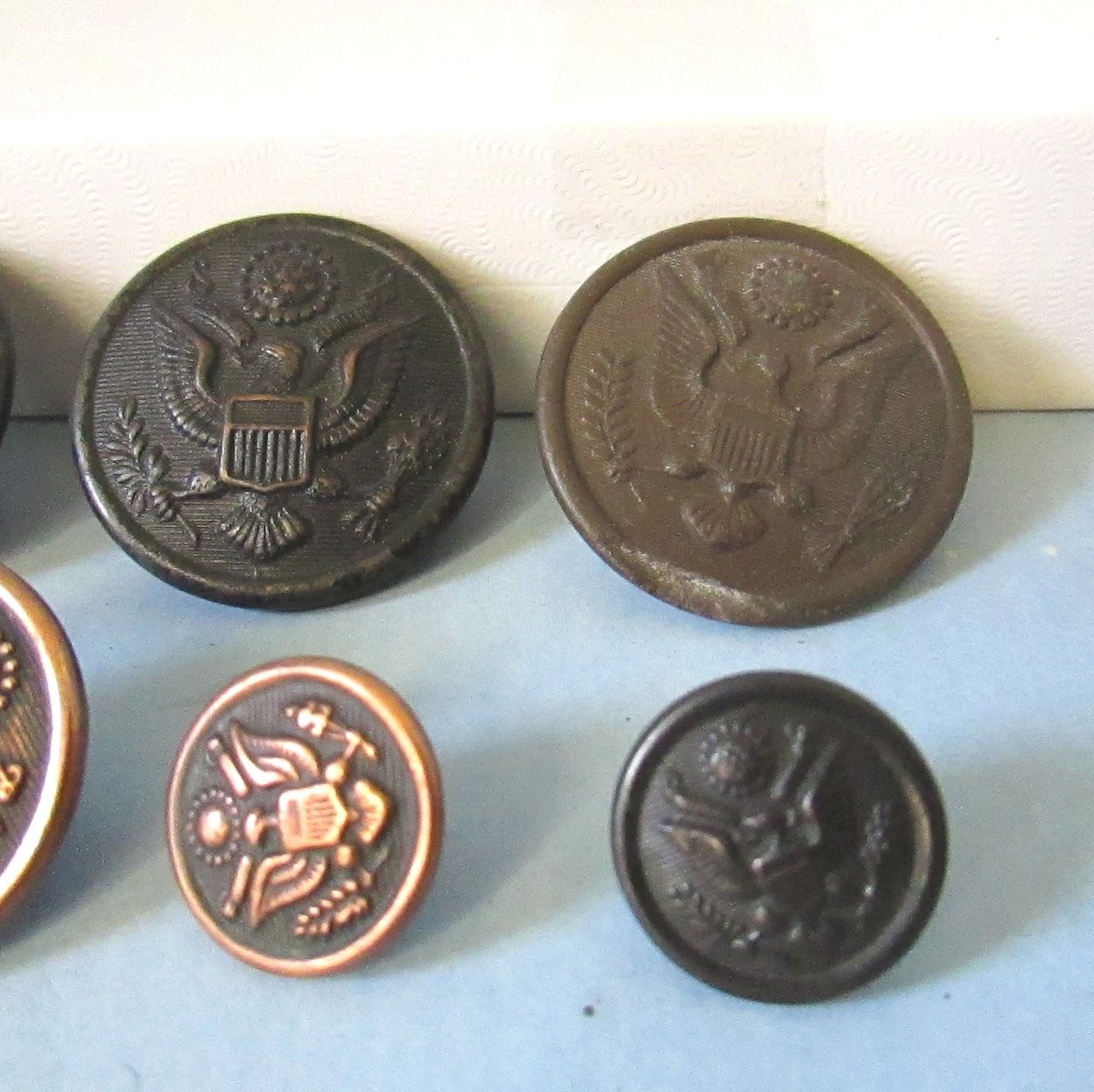 Military BUTTON Uniform US Army United States Great Seal Scovill Evans Vintage