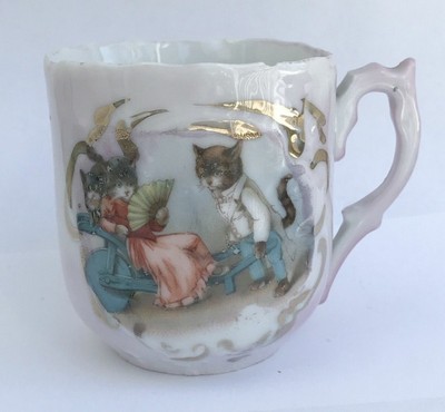German Bowl Old Bowl German Porcelain Cup Chippy Vintage Bowl