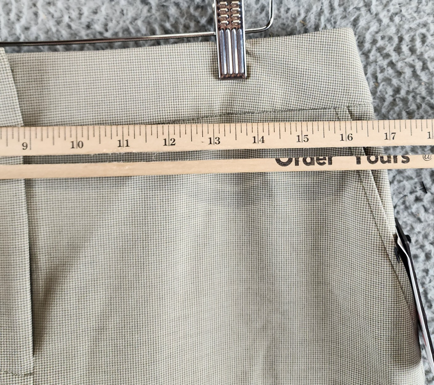 DKNY A-Line Business Casual Suit Skirt Womens 10 Light Fatigue/White Zip Closure - Picture 12 of 17