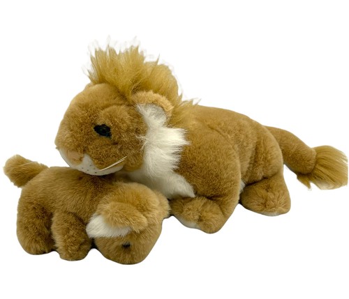 Mama & Cub Lion Plush Realistic Stuffed 21
