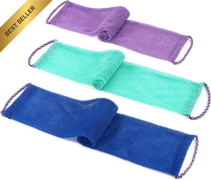 3 Pcs African Net Sponge Set, Long Stretchy Exfoliating Net for Body
