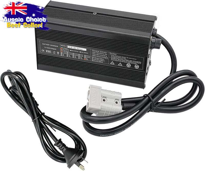 14.6V 20A LiFePO4 Charger for 12V Batteries - Multi-Stage Maintainer