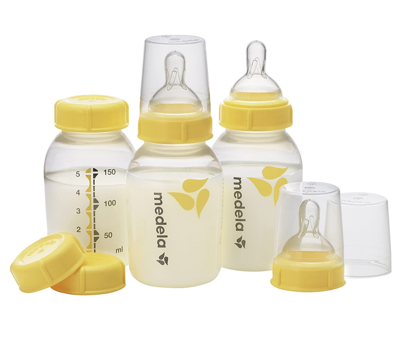 Breast Milk Storage Bottles, 3 Pack of 5 Ounce Breastfeeding Bottles with Slow F