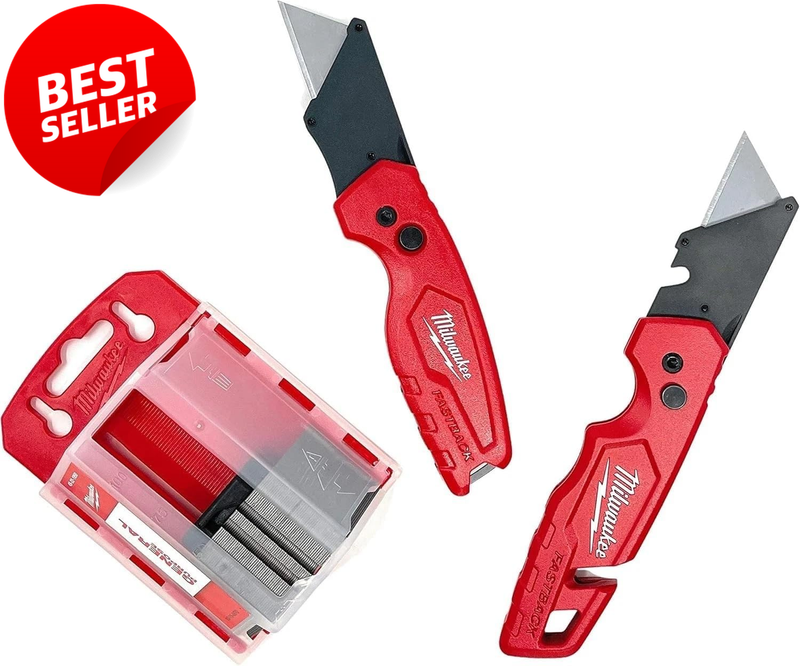 Milwaukee FASTBACK Flip Utility Knife 2 Pc Set Blade Dispenser 50 Blades - US