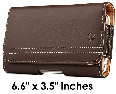 For Samsung Galaxy S21 Ultra 5G - Brown PU Leather Pouch Belt Clip Holster Case