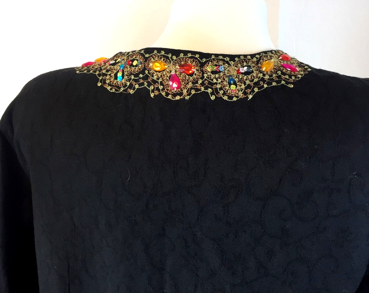 New Direction Sport Jacket Ladies Black Cotton Bejeweled Trim Sz Small NWT Lined