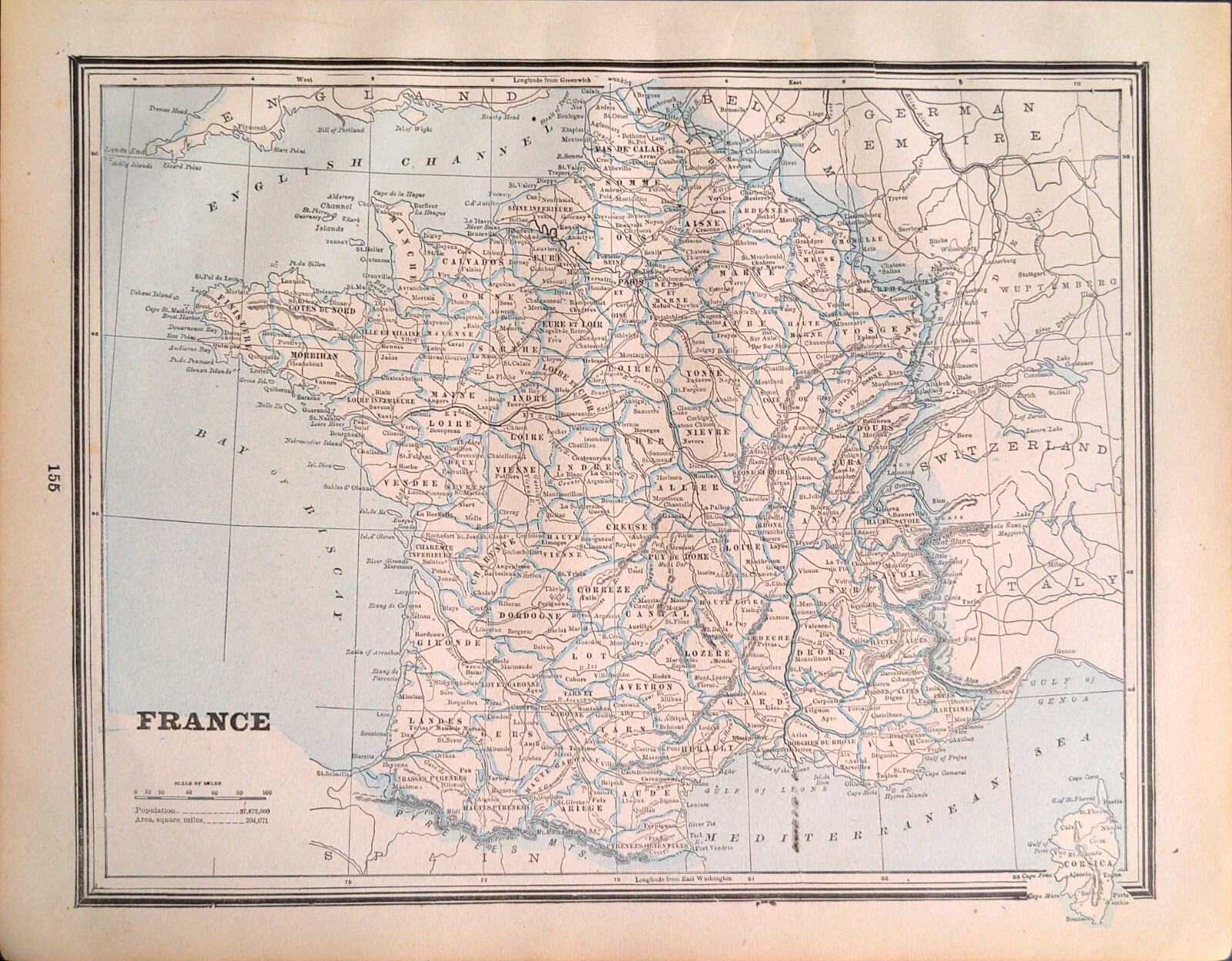 フランスアンティーク　MAP Ancient Map of France Map Circa 1500s, 16th Century French