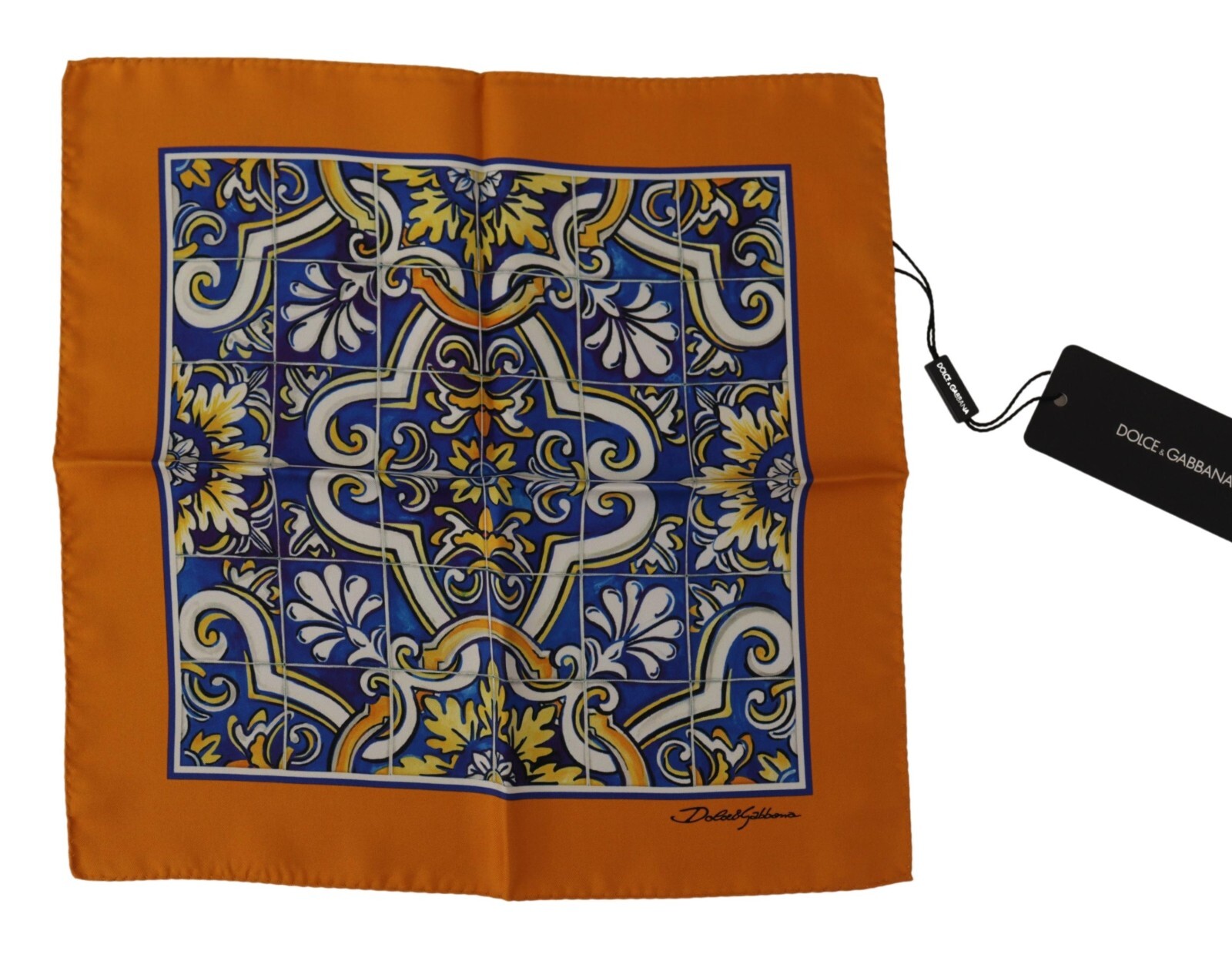 

DOLCE - GABBANA Шарф Квадратный платок с шелковым майоликовым узором 30см X 30см, Multicolor