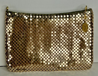 VTG Gold Tone Aluminum Mesh Bag Purse