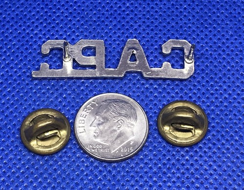 C.A.P.C. Civil Air Patrol Cadet Silver Tone Metal Lapel Pin Tie Tack