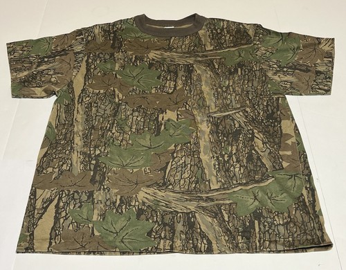 Vintage TreBark Camo Short Sleeve Pocket T Shirt Made in USA