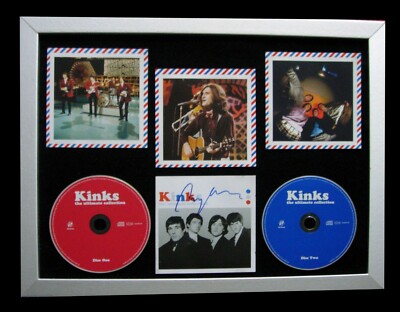 THE KINKS+RAY DAVIES+SIGNED+FRAMED+WATERLOO=100% AUTHENTIC+EXPRESS+GLOBAL SHIP