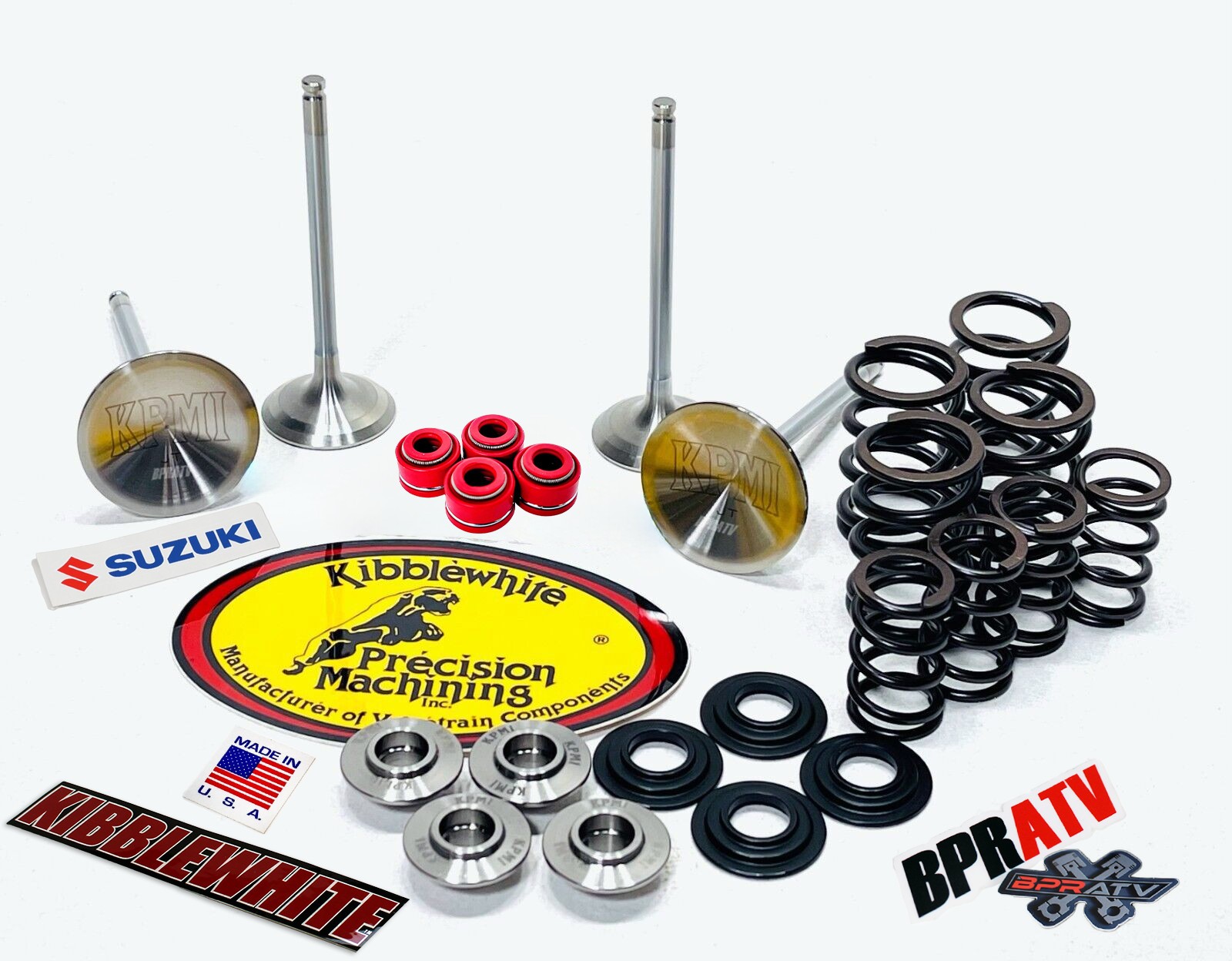 Kibblewhite RMZ250 White Diamond Valves & Titanium Springs RED Viton Seals 07-24