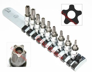 9pc 5 Point Torx Star BIT SET Tamper Proof Security BIT Socket SET ...