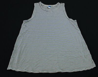 Old Navy Women's Rib Knit Luxe Sleeveless Top AP2 Black White Stripe Small