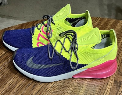 Nike Air Max 270 Flyknit Men's Navy/Pink/Neon Running Shoes Size 12 A01023 -501のeBay公認海外通販｜セカイモン