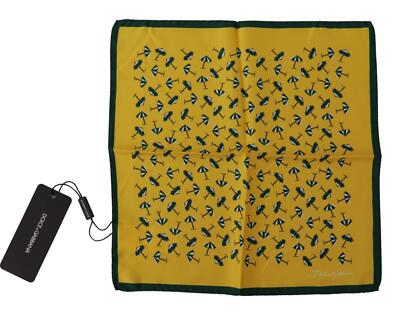 Dolce & Gabbana Yellow Printed DG Logo Square Mens
