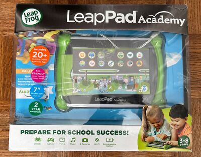 LeapFrog LeapPad Academy Kids  Learning 7'' Tablet, 16GB, Green, Open Box