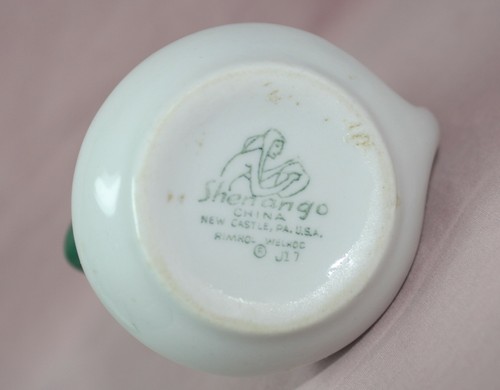 2- SHENANGO CHINA  CREAMERS  NEW CASTLE PA., U.S.A. RIMROL WELROC #J17 &116 VTG.