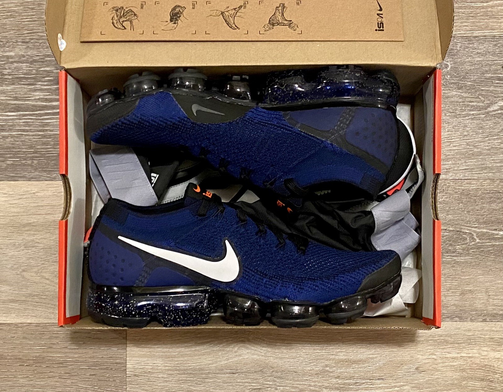 靴 NIKE AIR VAPORMAX FK GATOR ISPA Nike Air Vapormax Flyknit Gator ISPA Deep Royal Black AR8557