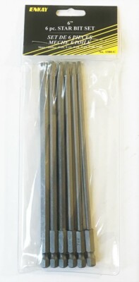 6pc ENKAY 6'' TORX TORQUE STAR SCREW DRIVER POWER DRILL BIT SET  T10 -T40 #3380-C