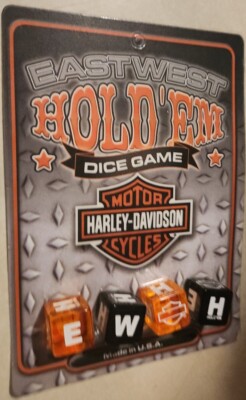 HARLEY DAVIDSON MOTORCYCLE EAST WEST HOLDEM DICE GAME NEW UNPUNCHED CARD HTF