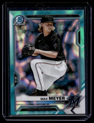 2021 Bowman Chrome #BDC-99 Max Meyer Aqua Lava Refractor /199